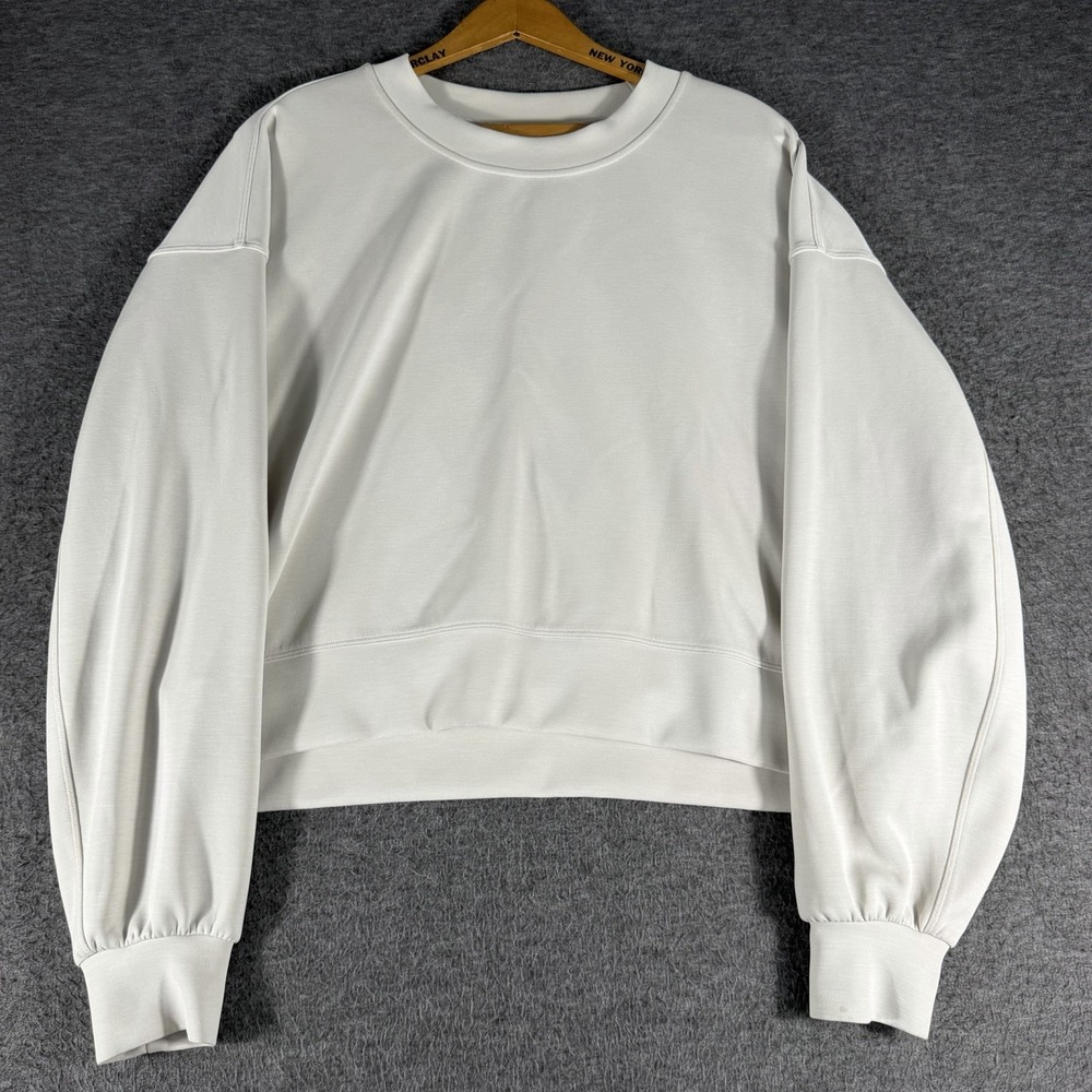 lululemon Softstreme Oversized Cropped Crewneck Pullover Sweatshirt Ivory Size 8